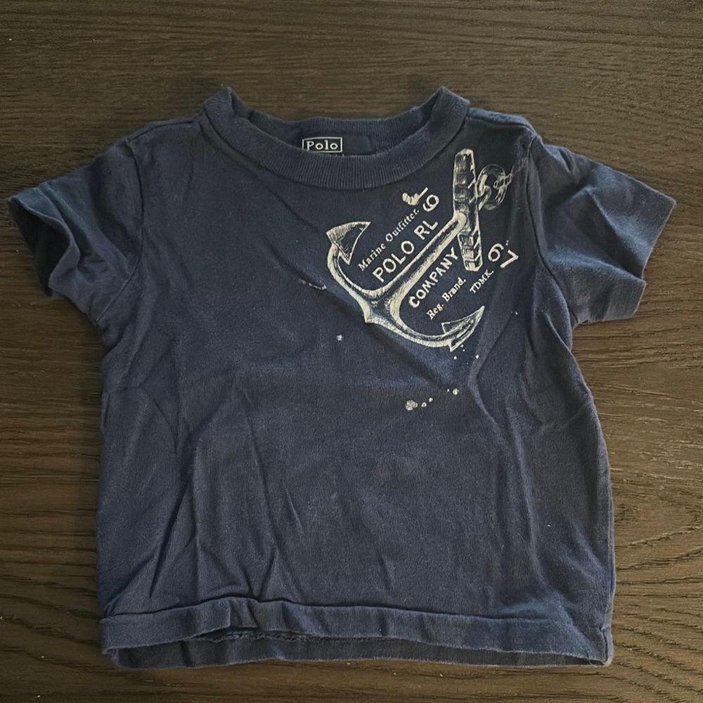 Polo by Ralph Lauren Kids Navy Blue Graphic T-Shirt 9 months anchor